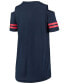 ფოტო #4 პროდუქტის Women's Navy Cleveland Indians Extra Inning Cold Shoulder T-shirt