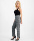 ფოტო #4 პროდუქტის Petite Plaid Pull-On Pants