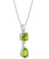 ფოტო #2 პროდუქტის Peridot (3-5/8 ct. t.w.) & Diamond Accent Double Drop 18" Pendant Necklace in Sterling Silver