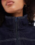 Фото #3 товара ASOS DESIGN denim water repellent pull over jacket co-ord in dark blue