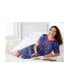 Plus Size Short Henley Sleepshirt Evening blue stars, 18-20 - фото #4