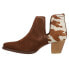 Roper Rowdy Embroidery Pointed Toe Cowboy Booties Womens Brown Casual Boots 09-0