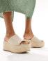 Фото #2 товара Bershka flatform woven sandal in sand