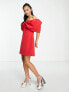 Forever New fallen shoulder bow mini dress in red