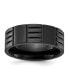 ფოტო #1 პროდუქტის Stainless Steel Polished Black IP-plated Grooved Band Ring