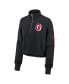 Фото #3 товара Women's Black Ohio State Buckeyes Legacy Elevated Logo Cropped Half-Zip Sweatshirt