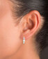ფოტო #2 პროდუქტის Cubic Zirconia Round & Baguette Small Hoop Earrings in 14k Gold-Plated Sterling Silver, 0.57"