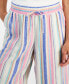 Фото #4 товара Petite Striped Wide-Leg Cropped Pants, Created for Macy's