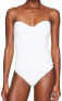 Фото #1 товара Letarte Women's Bandeau One-Piece White Swimsuit size Small 180100
