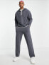 Фото #3 товара ASOS DESIGN co-ord oversized hoodie with contrast piping in dark grey