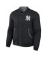 Фото #4 товара Men's Darius Rucker Collection by Black, Gray New York Yankees Reversible Full-Zip Bomber Jacket