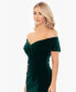 ფოტო #4 პროდუქტის Women's Velvet Off-The-Shoulder Midi Dress