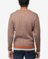 ფოტო #2 პროდუქტის Men's Cable Knit Tipped V-Neck Sweater