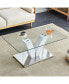 Crystal Clear Modern Coffee Table with Stainless Steel Base