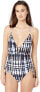 Фото #1 товара Lucky Brand 260951 Women's Plunge Front One Piece Swimsuit Size Small