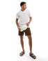 ASOS DESIGN polo with revere collar in white crochet