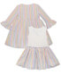 ფოტო #2 პროდუქტის Baby Girls Multi Colored Seersucker Coat Dress Set