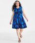 Фото #1 товара Plus Size Printed Sleeveless Flip Flop Dress, Created for Macy's