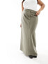 4th & Reckless Plus exclusive tailored column maxi skirt in olive