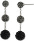 ფოტო #2 პროდუქტის Crystal Graduated Ball Ombré Drop Earrings in Sterling Silver, Created for Macy's