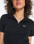 Nike Essential mini swoosh short sleeve polo top in black Черный, XS - фото #4