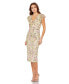 ფოტო #1 პროდუქტის Women's Floral Embellished Flutter Cap Sleeve Dress