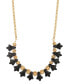 Фото #1 товара 2028 gold-Tone Jet Acrylic Beads Adjustable Necklace