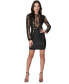 ფოტო #2 პროდუქტის Juniors' Sequined Lace Bodycon Dress