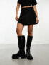 New Look wrap mini skirt in black