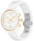 ფოტო #2 პროდუქტის Women's Bold Verso Swiss Quartz Chronograph White Ceramic Bracelet Watch 39mm