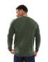 Jack & Jones fine gauge crew neck jumper in olive green