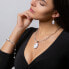 Elegant White Lace necklace with Lampglas pearl with pure silver NP1