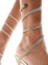 Фото #3 товара Simmi London Peony spiral heeled sandal in gold snake