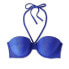 Фото #5 товара Women's Lightly Lined Ribbed Halter Bikini Top - Shade & Shore Blue 32B