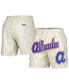 ფოტო #1 პროდუქტის Men's Cream Atlanta Braves Pinstripe Retro Classic Woven Shorts