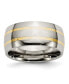Titanium Polished with 14k Gold Inlay Wedding Band Ring