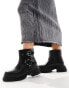 Public Desire Wide Fit Zora ankle biker boot in black