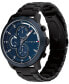 ფოტო #2 პროდუქტის Men's Multifunction Black Stainless Steel Link Bracelet Watch 46mm