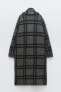 Check knit jacquard coat