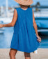 Фото #3 товара Women's Blue V-Neck Sleeveless Tent Mini Beach Dress