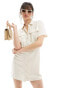 Фото #2 товара Stradivarius linen look utility dress in natural