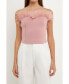 Women's Strapless Knit Feather Top