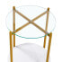 Фото #1 товара 2-Layer End Table With Tempered Glass And Marble Tabletop, Round Coffee Table With Golden