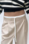 Wide-leg trousers with double waistband