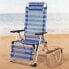 Фото #2 товара Пляжное кресло с подушкой AKTIVE Lounger, складное, с искусственной кожей, синее/белое, 5 положений, до 110 кг, спорт и отдых, Туризм и отдых на природе, Кемпинговая мебель, бренд: AKTIVE