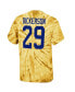Фото #4 товара Men's Eric Dickerson Gold Los Angeles Rams Tie-Dye Retired Player Name and Number T-shirt