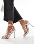 ASOS DESIGN Nightfall strappy high heeled sandal in off-white