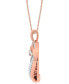 Фото #3 товара Macy's diamond Wrapped Heart Pendant Necklace (1/2 ct. t.w.) in 14k Rose Gold-Plate Sterling Silver