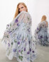 Фото #3 товара ASOS EDITION mini smock dress in organza with embroidered meadow floral in blue