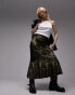 Фото #1 товара Topshop Petite crushed velvet fishtail maxi skirt in metallic gold